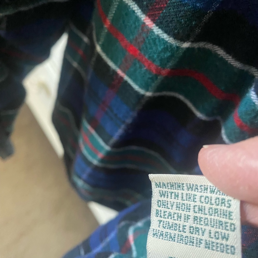 L.L. Bean Blue Green Plaid Women’s Hooded Shirt/Jacket - Picture 10 of 10